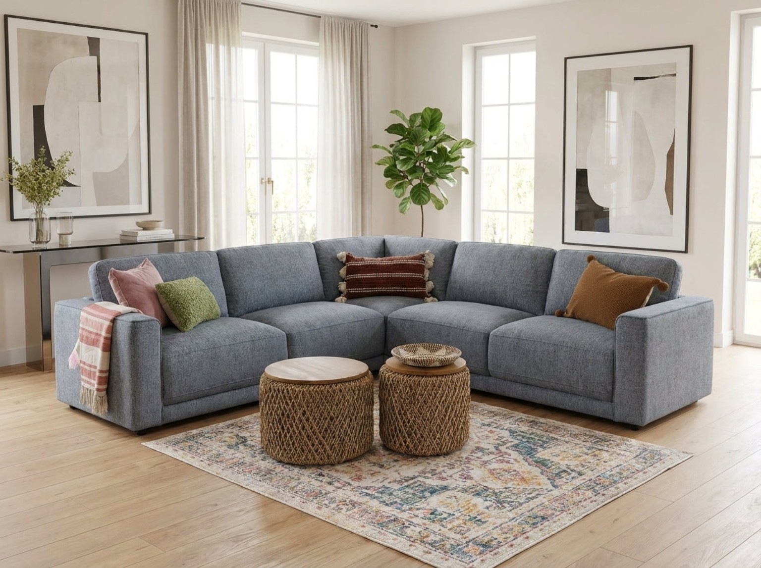 Kensington grey corner sofa